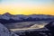 Snow covered mountains in Girdwood, Alaska