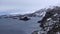 Snow covered mountains on Hinnoya near Hanoy in winter in Norway