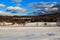 Snow covered mountains and village in Brunswick NY