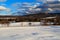 Snow covered mountains and village in Brunswick NY