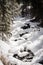 A snow covered river near Vail, Colorado.