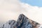 Snow-covered rocky mountain peak, Giewont, Tatra Mountains, Poland