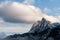 Snow-covered rocky mountain peak, Giewont, Tatra Mountains, Poland