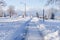 Snow covered sidewalk