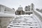 Snow Covered Steps with Balustrade in Colonnade - Arkhangelskoye Estate in Winter