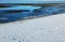 A snow covered Troon Shore, South Ayrshire, Scotland, looking north towards Irvine