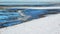 A snow covered Troon Shore, South Ayrshire, Scotland, looking north towards Irvine