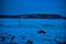 Snow Covered Tumbled Rocks Trail at Dusk at Devils Lake State Park