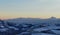 Snow-covered valleys and Apennine mountains at sunset