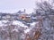 Snow covered village Elatohori in Pieria, Macedonia Greece