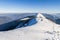 Snow covered winter mountains. Arctic landscape. Colorful outdoor scene, Artistic style post processed photo.