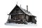 snow covered wood cabin. isolated transparent PNG. Lakeside Cabin, Forest Cabin, A-frame Cabin