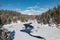 Snow covered Yellowstone River in Yellowstone National Park