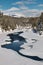 Snow covered Yellowstone River in Yellowstone National Park