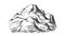 Snow Covering Mountain Landscape Hand Drawn Vector