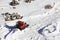 Snow crawler. The Nebelhorn Mountain in winter. Alps, Germany.