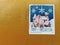 Snow crystals. Stamp from Switzerland and postmark.