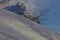 Snow detail with out of focus background the Mount Pelmo north face