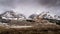 The Snow Dome Glacier and surrounding mountains in the Columbia Icefields of Jasper National Park