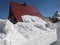 Snow-downed house entrance