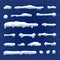 Snow Drift Vector. Snowballs, Snowdrift. New Year Winter Ice Element. Realistic Snow Caps. Isolated Illustration