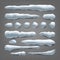 Snow Drift Vector. Snowballs, Snowdrift. New Year Winter Ice Element. Realistic Snow Caps. Isolated On Transparent