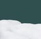 Snow drifts isolated on Tidewater Green color background.