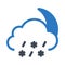 Snow faling Weather glyphs double color icon