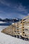 Snow fence in Chilean andes