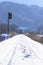 Snow field and rail
