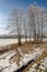 Snow on a field road, Bavaria, Germany