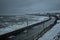 Snow and Flooded Railway at Seapoint, County Dublin During Storm Emma and Beast from the East