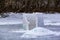 Snow Fort on a Frozen River in Toronto, Ontario