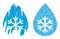 Snow Fresh Drop Icon Fractal Collage and Grunge Textured Icon