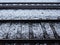 Snow and frost on railway tracks