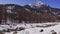 Snow games in winter on the bank of manali river.