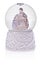 Snow globe with holy Mary, baby Jesus and Joseph on a ceramic ba