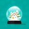 Snow globe house, snowglobe home, merry christmas, new year gift