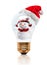 Snow Globe Light Bulb Snowman With Santa Hat