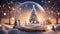 snow globe at night highly intricately detailed Merry christmas