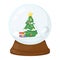 Snow Globe vector illustration crystal 3d sphere. Transparent glass ball.