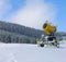Snow gun on a ski track. Carpathian mountains