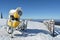 Snow guns on the top of the mountain