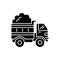 Snow hauling black glyph icon