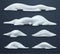 Snow hills, snowball and snowdrifts. Realistic snow masses. New Year`s winter ice decorations.