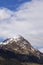 Snow on Hintereggkogel and Ochsenbug Mountain peaks in ski resort Matrei in Osttirol, Austria, sunny