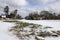 Snow and Ice Covered Intersection of FM 1943 W and Highway 69 Warren, Texas