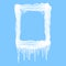 Snow Ice Frame on Blue Background. Christmas Card Design Element. Winter Snowcap