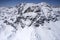 Snow, ice and rocks of Bernina peak, Valtellina, Italy