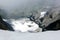 Snow between jungfrau and Monch peaks from Jungfraujoch Sphinx Observatory
